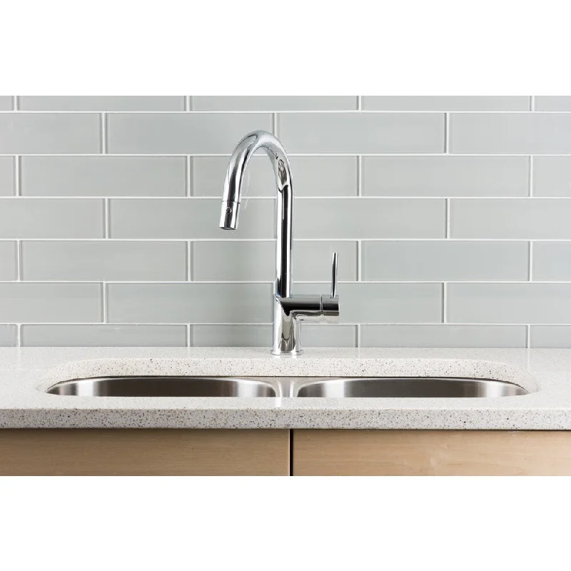 Hahn Ultra-modern Chrome Single-lever Pull-down Kitchen Faucet - Chrome/Clear