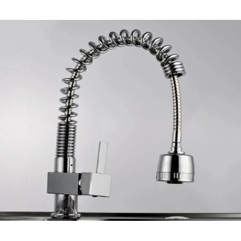 Hazara HZR-1025 Single Hole Brass Spring Kitchen Sink Faucet with Round shape in Chrome color - 9'6" x 13'