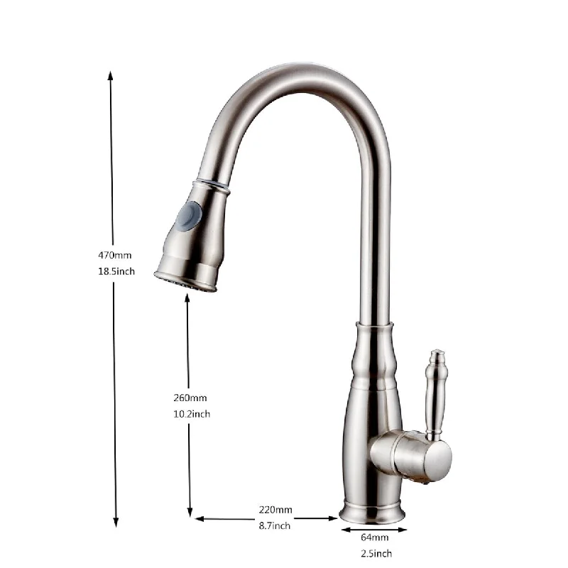 High Arch 1 Handle Pulldown Spray Kitchen Faucet