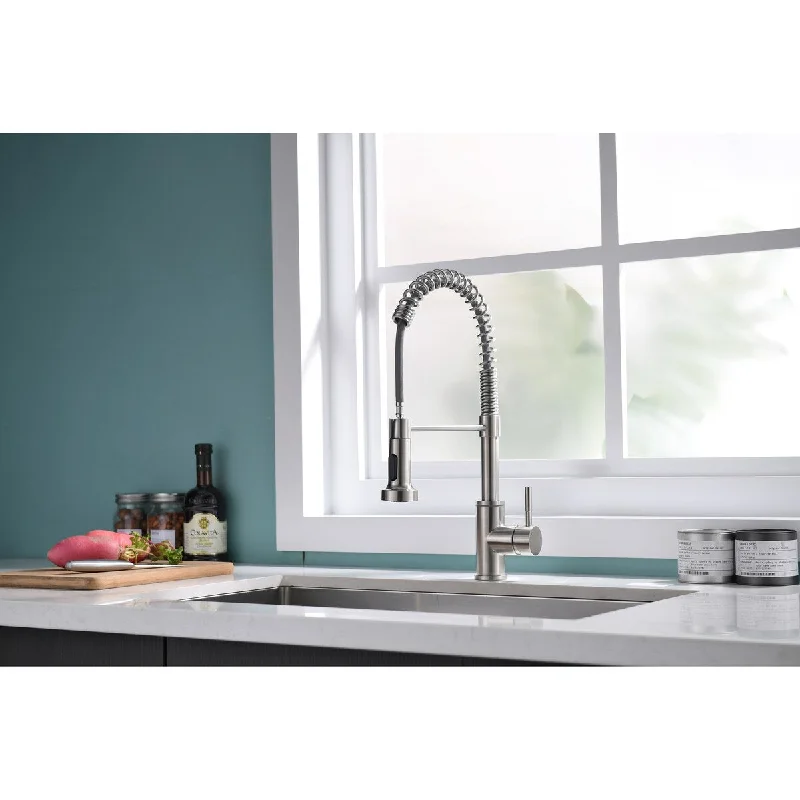 Kitchen Faucet Commercial Solid Brass Single Handle Lever Pull Down Faucet