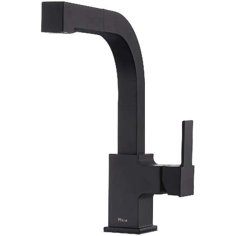 Kitchen Faucet with Pull Out Sprayer, Single Handle, High Arc, Matte Black Finish, LG534LPMB