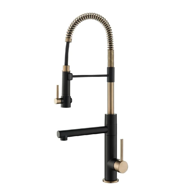 KPF-1603BGMB Artec Pro 2-Function Commercial Style Pre-Rinse Kitchen Faucet with Pull-Down Spring Spout and Pot Filler