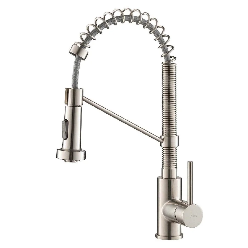 KPF-1610SS Bolden 18-Inch Commercial Kitchen Faucet with Dual Function Pull-Down Sprayhead in All-Brite Finish, Stainless Steel