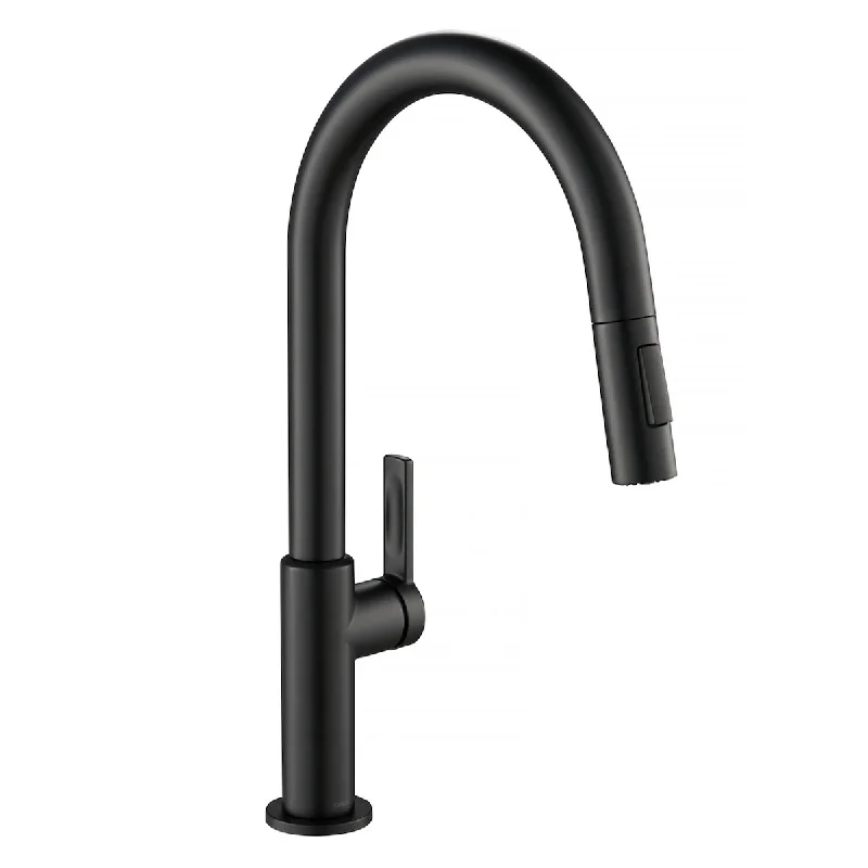 KPF-2820MB Oletto Single Handle Pull-Down Kitchen Faucet, 17 Inch, Matte Black