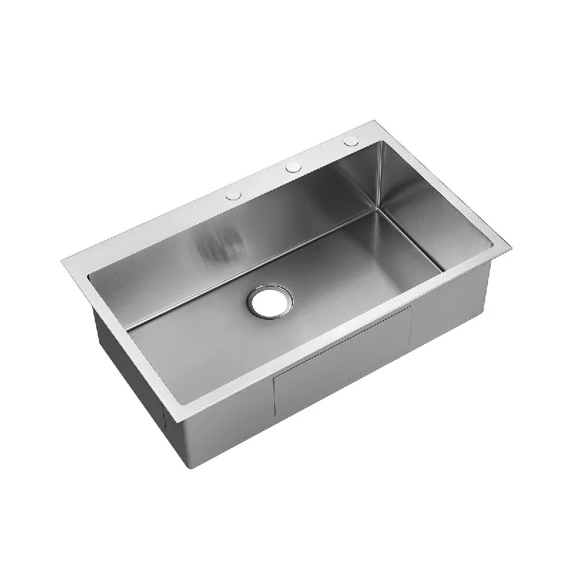 Leaf Single-bowl Stainless Steel Drop-in Kitchen Sink - 33x22