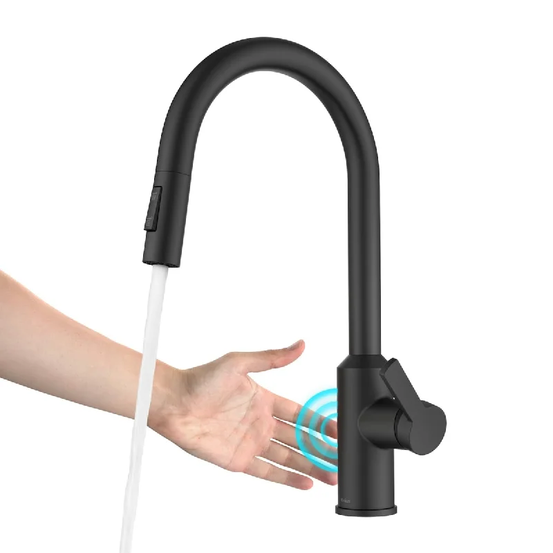 Oletto Touchless Sensor Pull-Down Single Handle Kitchen Faucet in Matte Black, KSF-2830MB