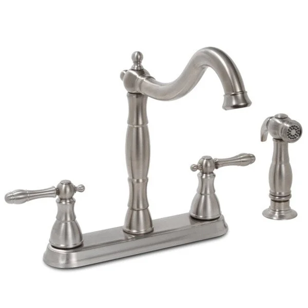 Premier Charlestown Two-Handle Brushed Nickel Kitchen Faucet with Matching Spray