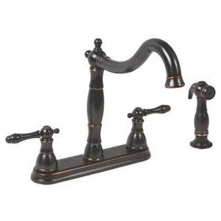 Premier Charlestown Two-Handle Parisian Bronze Kitchen Faucet with Matching Side Spray