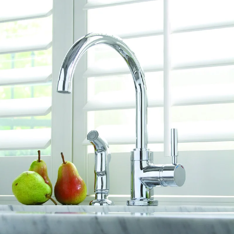 Premier Essen Lead-Free Single-Handle High-Arc Chrome Kitchen Faucet with Matching Spray