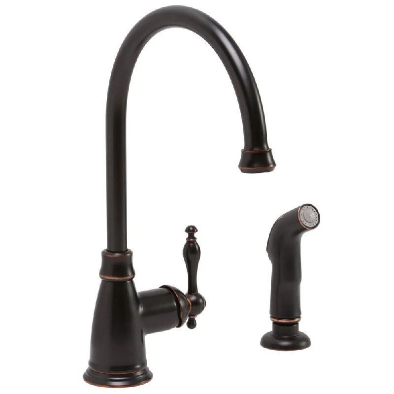 Premier Wellington Lead-free Single-handle Parisian Bronze Kitchen Faucet with Matching Side Spray