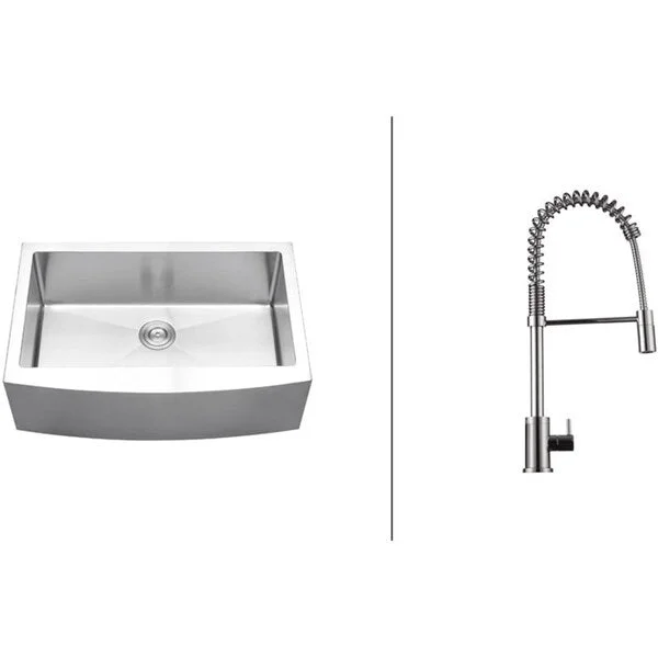 Ruvati RVC2421 Stainless Steel Kitchen Sink and Polished Chrome Faucet Set