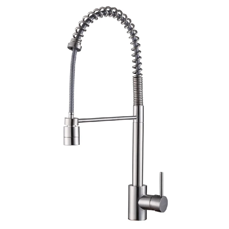 Ruvati RVF1210ST Commercial Style Pullout Spray Stainless Steel Kitchen Faucet