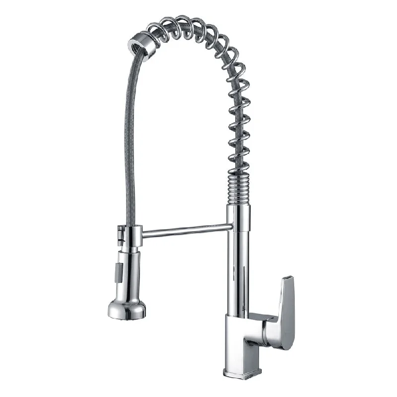 Ruvati RVF1216CH Commercial Style Pullout Spray Polished Chrome Kitchen Faucet