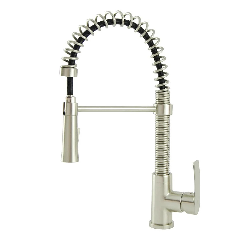 S-Series Contemporary Residential Spring Coil Kitchen Faucet in Brushed Nickel