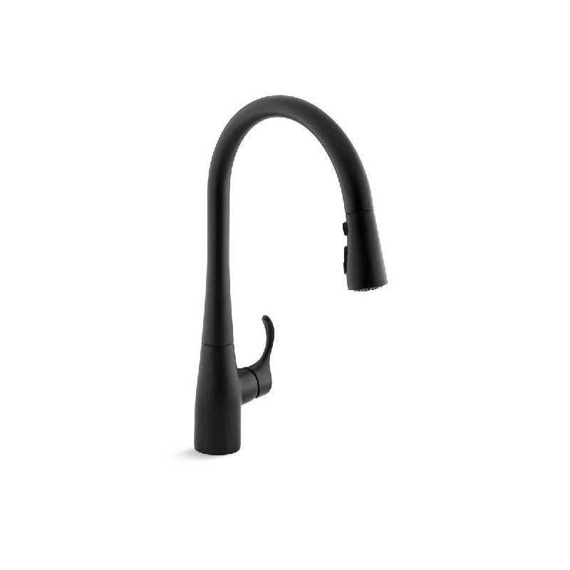 Simplice Pull Down Kitchen Faucet, 3-Spray Faucet, Kitchen Sink Faucet with Pull Down Sprayer, Matte Black, K-596-BL