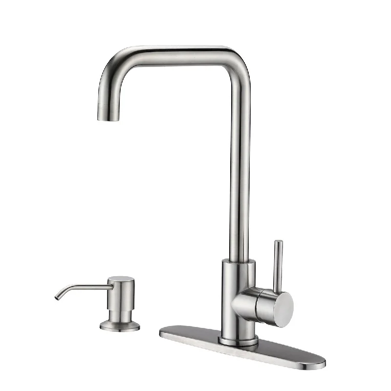 Single Handle Kitchen Faucet with Soap Dispenser