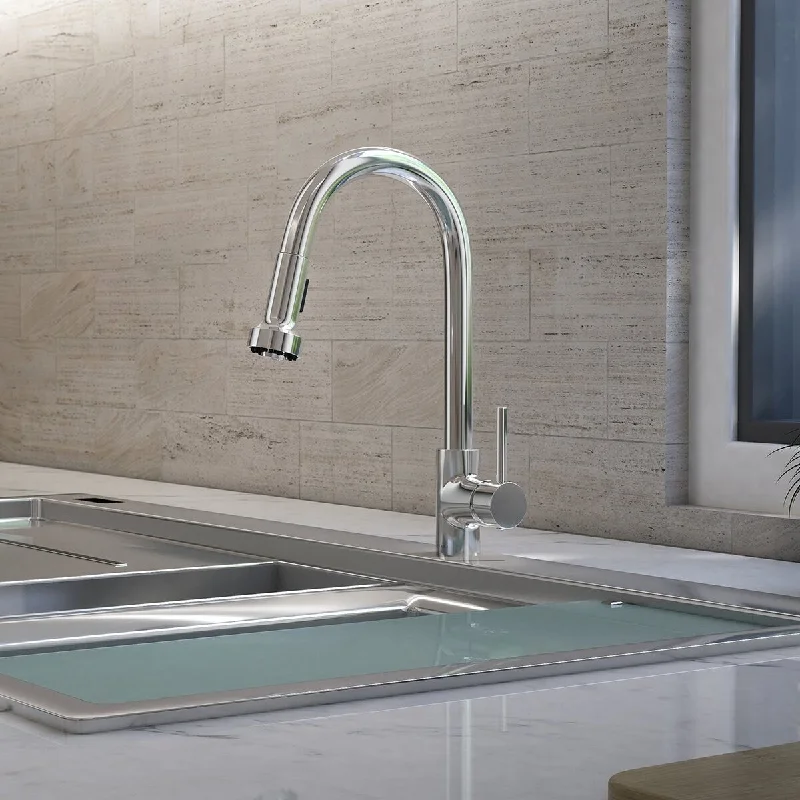 St. Lucia Collection. Pull-Down kitchen faucet. Chrome finish. By Lulani