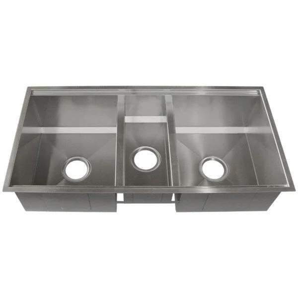 Ticor 37-1/2-inch 16-gauge Stainless Steel Triple Bowl Undermount Tight Radius Square Kitchen Sink - Silver