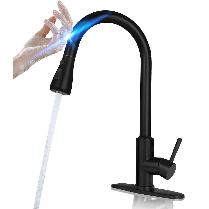 Touch Kitchen Faucets with Pull Down Sprayer,Touch Faucet for Kitchen Sink,1 Hole and 3 Holes Installation with Deck Plate