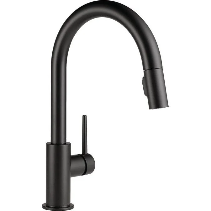 Trinsic Matte Black Kitchen Faucet, Kitchen Faucets with Pull Down Sprayer, Kitchen Sink Faucet, Magnetic Docking Spray Head