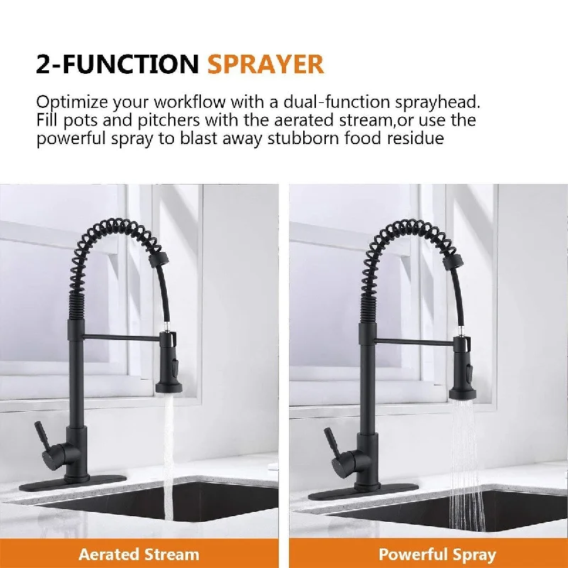 Vanityfair 2-Functions Single Handle Pull Down Sprayer Kitchen Sink Faucet