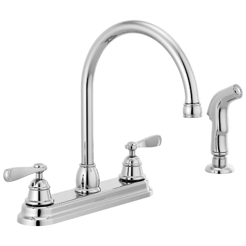 wo Handle Deck-mount Kitchen Faucet in Chrome