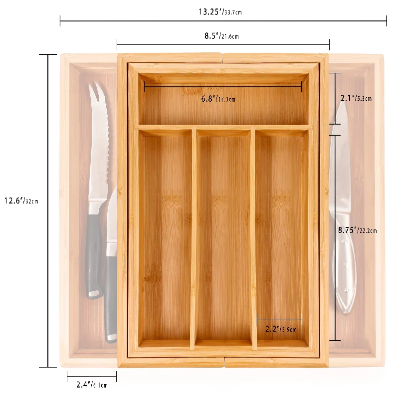 BergHOFF CooknCo Bamboo 6-Slot Expanding Flatware Organizer