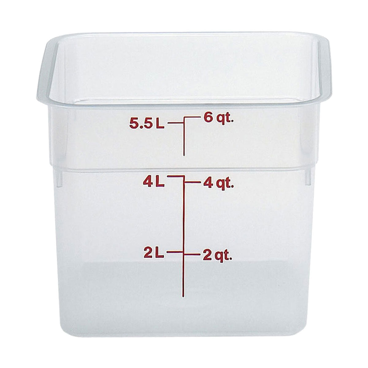 Cambro 6SFSPP190 CamSquare Storage Container, Translucent, 6 qt.