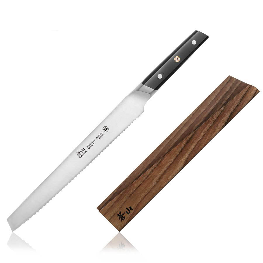 Cangshan Cutlery 1020984 TC Series Bread Knife and Wood Sheath Set, 10-1/4"