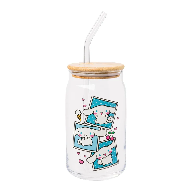 Cinnamoroll Snacks Bamboo Lidded Glass Tumbler