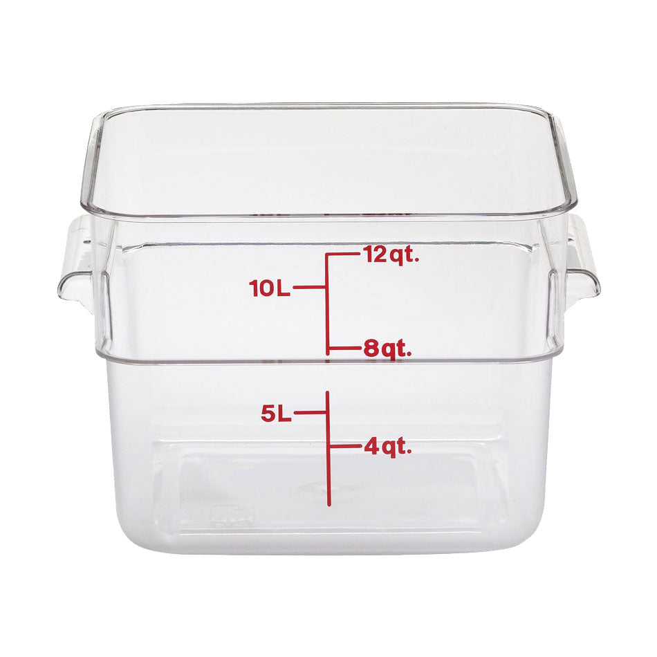 Culinary Essentials by Cambro 12SFSCW135 CamSquare Camwear Storage Container, Clear, 12 qt.