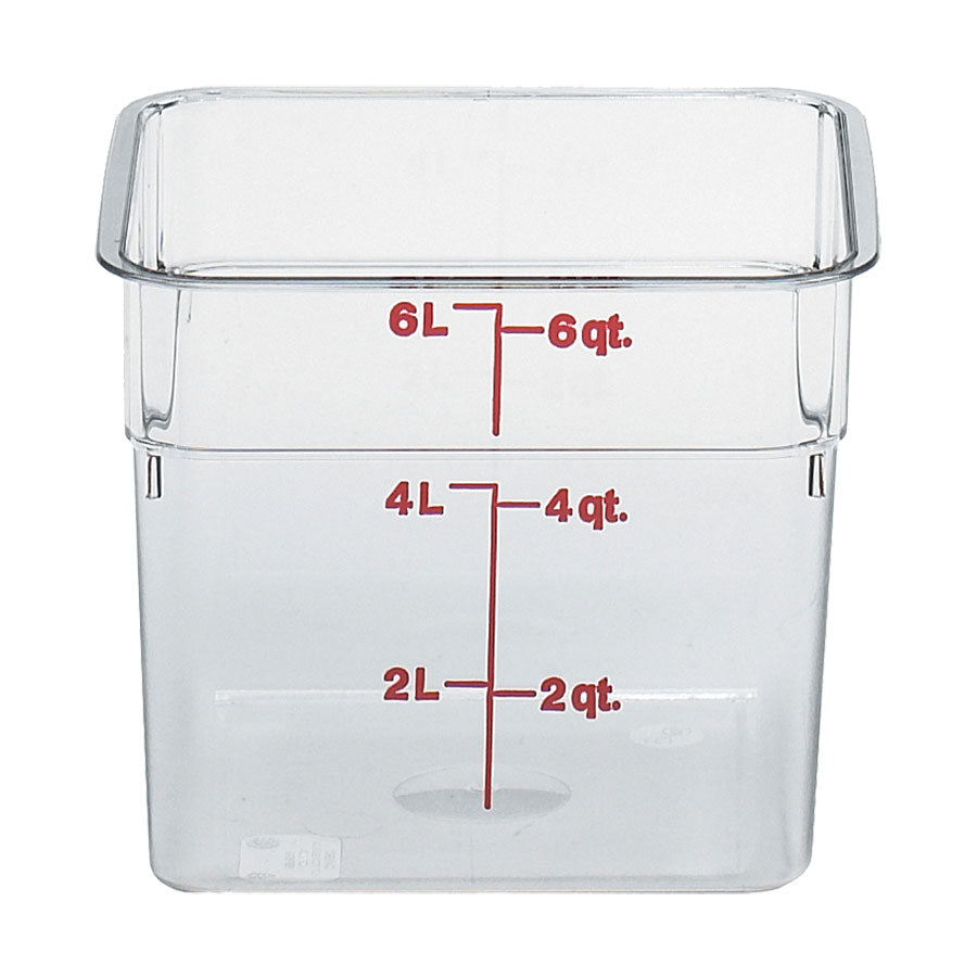 Culinary Essentials by Cambro 6SFSCW135 CamSquare Camwear Storage Container, Clear, 6 qt.