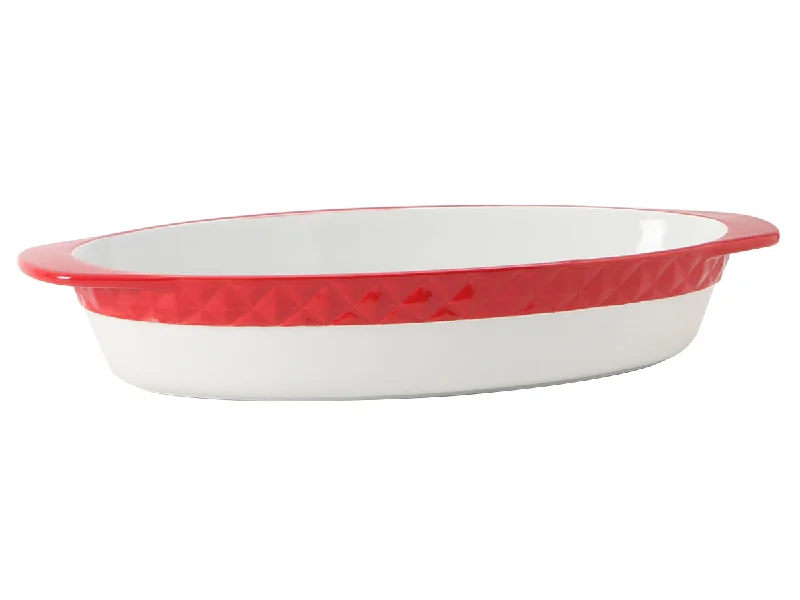 DisplayTux Casserole Oval 3-1/2qt 17-3/4"(15-3/4" w/o handle)x8-1/2"x3", 2 Pieces