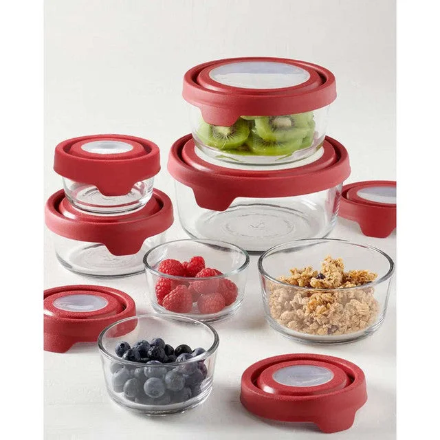 Food Storage Glass Container True seal Lid With Black Marker Set