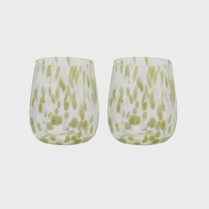 Freckle Glass Tumbler Olive