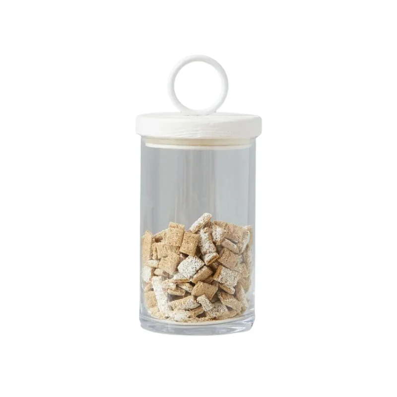 Glass Canisters With White Forged Iron & Wood Lids  - Available in 3 Sizes