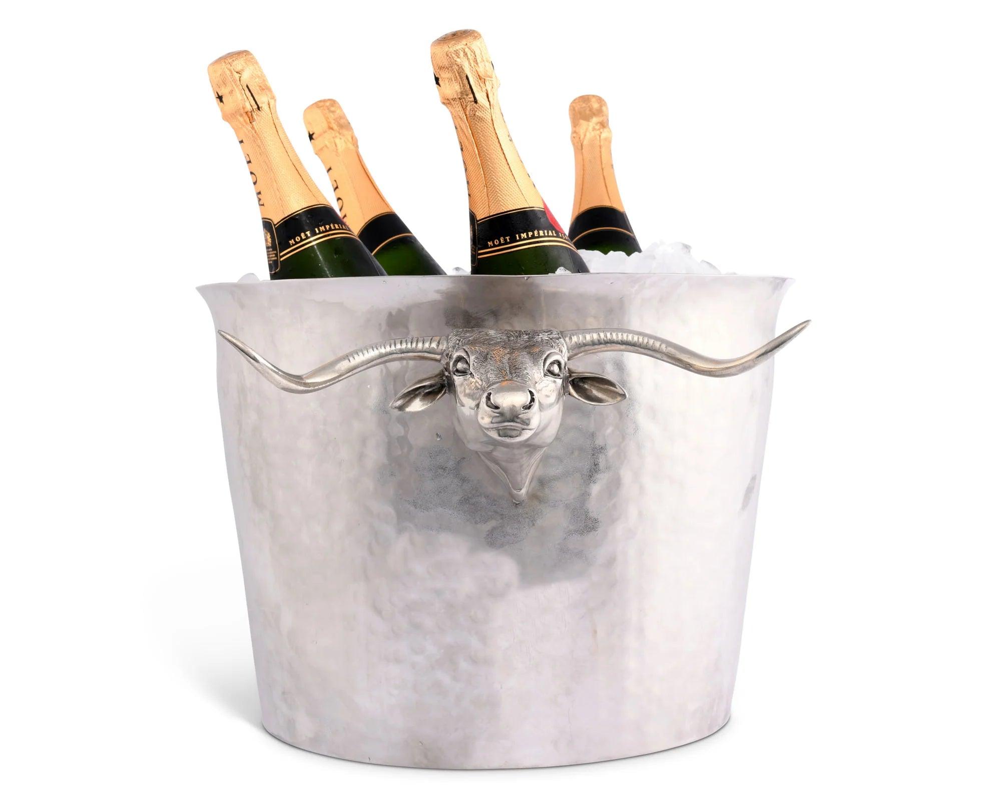 Pewter Longhorn Steer Ice Tub