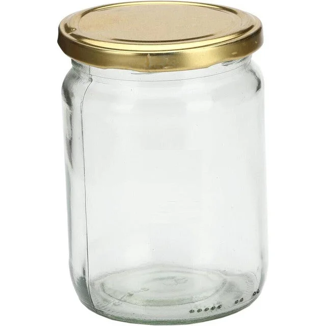 Medium Somil Clear Glass Storage Jar for Kitchen and Pantry | 500 ML | 4 x 4 inches