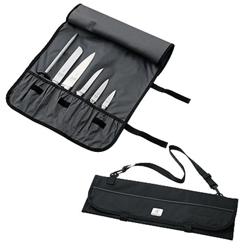 Mercer M30007M Cutlery Knife Roll / Bag, 7 Pockets, Black