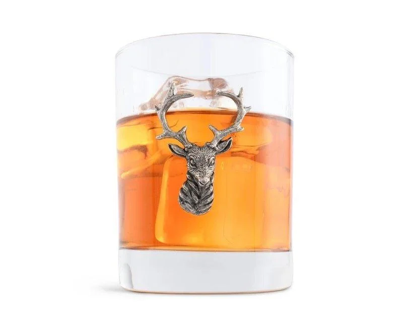 Pewter Elk Double Old Fashioned Glasses