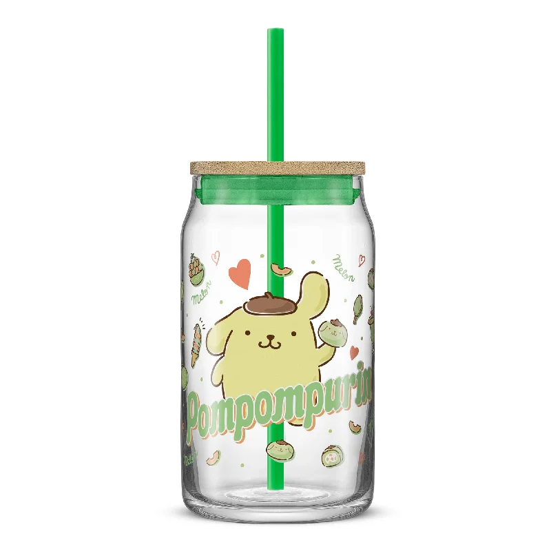 Pompompurin Favorite Flavor Lidded Glass Tumbler