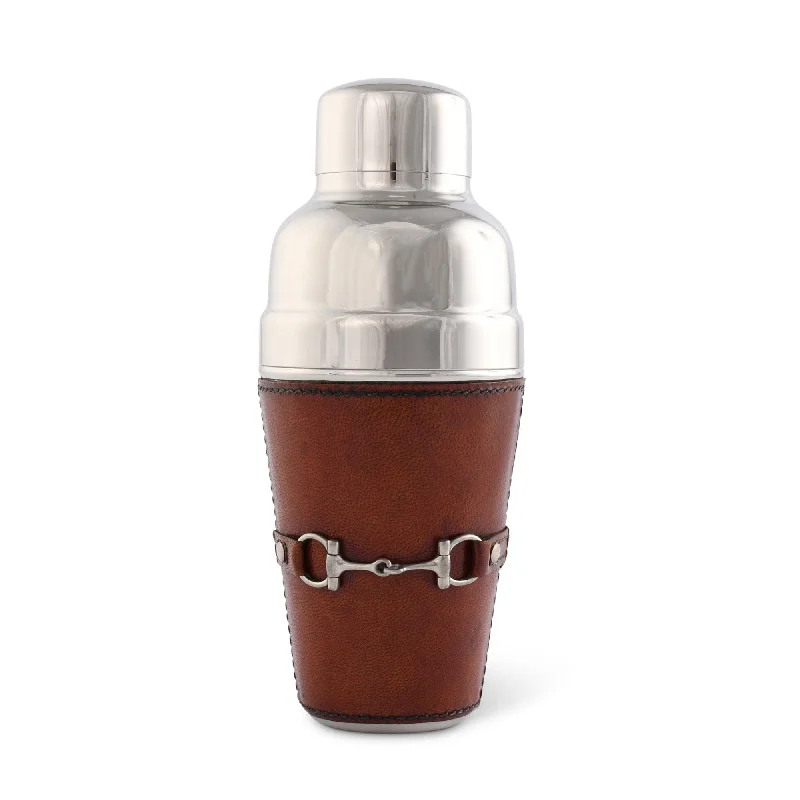 Genuine Leather Snaffle Bit Cocktail Shaker