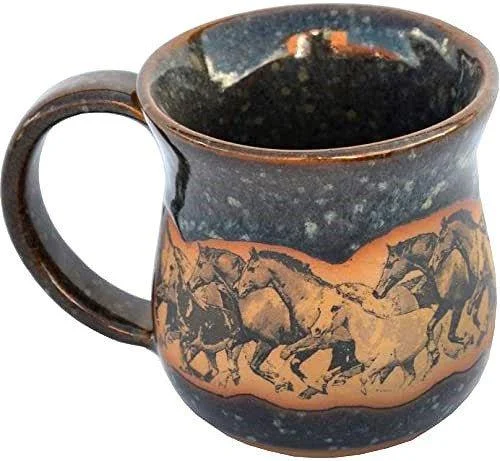 Range Horses Coffee Mugs in Sea Mist