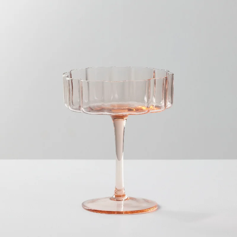 Ripples Coupe Glass - Peach