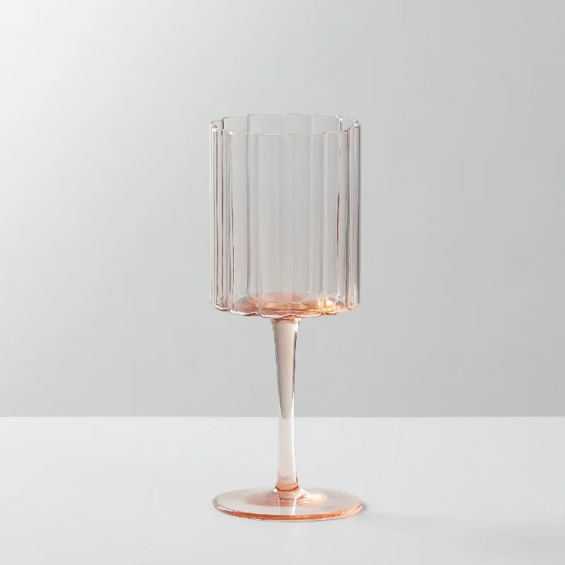 Ripples Wine Glass - Peach