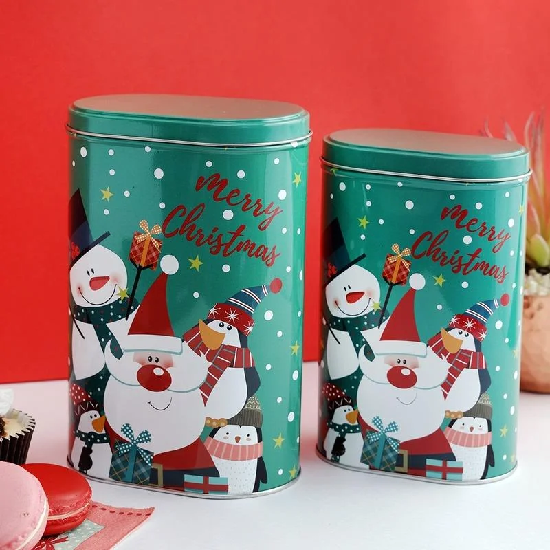 Green Santa & Friends Green Tall Storage Box | Set of 2