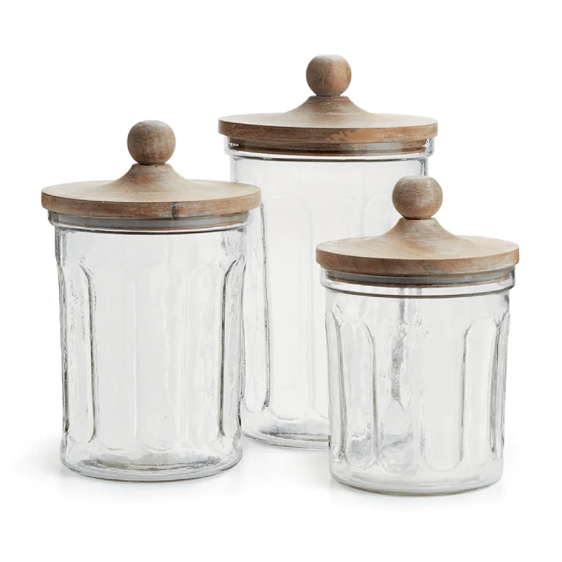 Set of Three Olive Hill Kitchen Canisters