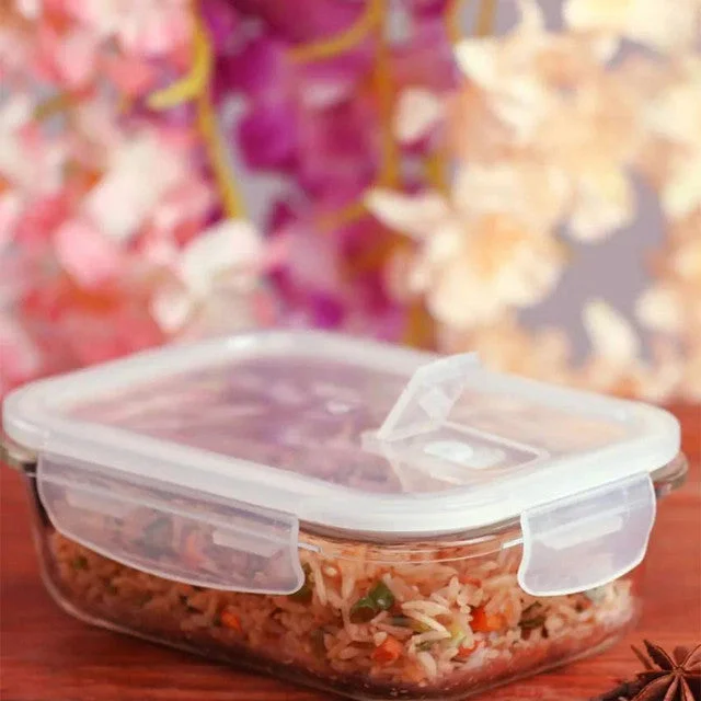 Simon Rectangle Glass Microwave Safe Food Storage Container with Air Vent Lid | 1500ml