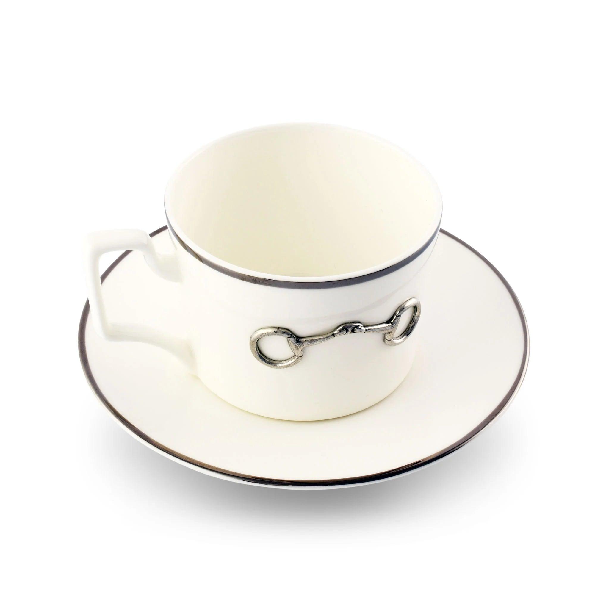 Snaffle Bit Platinum Cup & Saucer