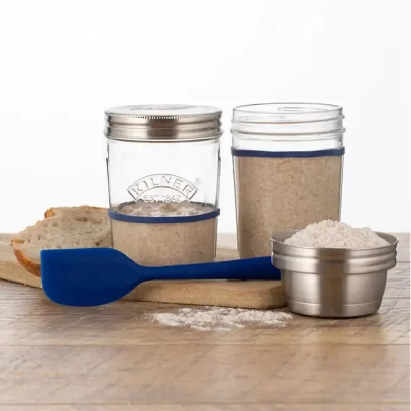 Sourdough Starter Jar with Spoon & Cup Set | Set of 4 |